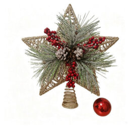 Flintry Rustic Star Christmas Tree Topper Ironwork Xmas Treetop Decoration For Indoor Holiday Party Reusable Ornament 25 And 30Cm - thumbnail 1