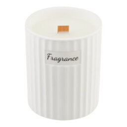 Thehotsale Indoor White Ceramic Wood Wick Soy Wax Gardenias Scented Candle