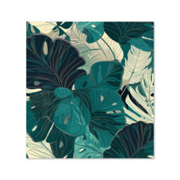 Warren Reed Designer Tropical Green Leaves Premium Glass Kitchen Splashback W900mm X H650mm - thumbnail 2