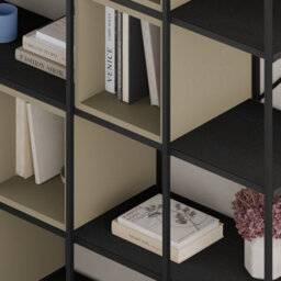 Decortie Modern Vale Maxi Bookcase Versatile Display Unit 5-Tier Metal Frame 6 Adjustable Shelf 18mm (Black Wood, Ash Green) - thumbnail 5