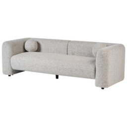 Wyld And Coco Retro Glam 5-Seater Beige Textured Fabric Sofa Set With Matching Armchair - thumbnail 6