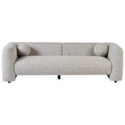 Wyld And Coco Retro Glam 5-Seater Beige Textured Fabric Sofa Set With Matching Armchair - thumbnail 5