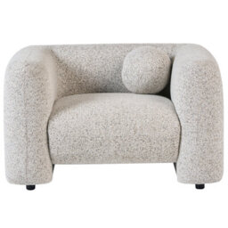Wyld And Coco Retro Glam 5-Seater Beige Textured Fabric Sofa Set With Matching Armchair - thumbnail 9
