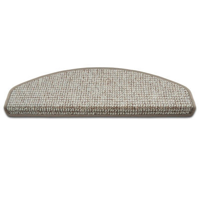 Floordirekt Carlton Self Adhesive Edged Hard Wearing Carpet Stair Tread Mat For Indoor Stairs Semicircular Greige 23.5 X 65 Cm - image 1