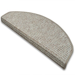 Floordirekt Carlton Self Adhesive Edged Hard Wearing Carpet Stair Tread Mat For Indoor Stairs Semicircular Greige 23.5 X 65 Cm - thumbnail 4