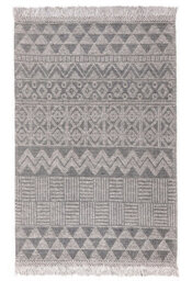 Grey Black Geometric Kilim Luxurious Modern Wool Moroccan Wool Hand Made Rug For Dining Room Bedroom & Living Room-120Cm X 170Cm - thumbnail 8