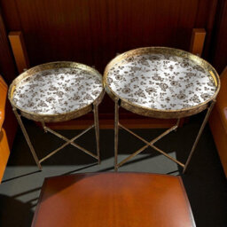 Minster 45/53Cm Oval Marble Effect Side Tables Tables (Set Of 2) - L45 X W36 X H53 Cm - thumbnail 3