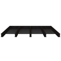 Berkfield Pallet Bed Black 135X190 Cm Double Wood Pine - thumbnail 5