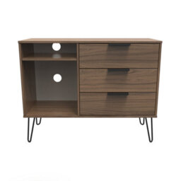 Fuji 3 Drawer Tv Unit In Carini Walnut (Ready Assembled) - thumbnail 1
