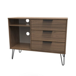 Fuji 3 Drawer Tv Unit In Carini Walnut (Ready Assembled) - thumbnail 3
