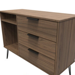 Fuji 3 Drawer Tv Unit In Carini Walnut (Ready Assembled) - thumbnail 4