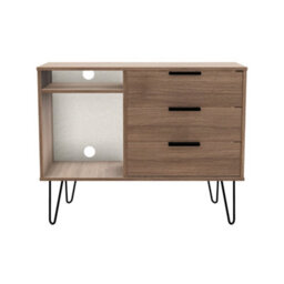 Fuji 3 Drawer Tv Unit In Carini Walnut (Ready Assembled) - thumbnail 6