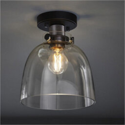 Loops 2 Pack Semi Flush Low Ceiling Light - Smokey Grey Tinted Glass & Black Chrome Plate - 10W Max Led E27 - thumbnail 3