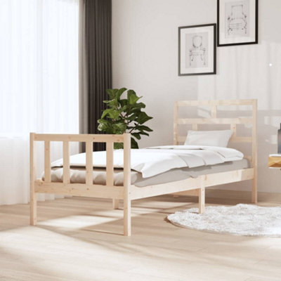 Berkfield Bed Frame Solid Wood Pine 75X190 Cm 2Ft6 Small Single - image 1