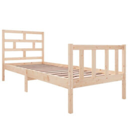 Berkfield Bed Frame Solid Wood Pine 75X190 Cm 2Ft6 Small Single - thumbnail 3