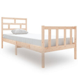 Berkfield Bed Frame Solid Wood Pine 75X190 Cm 2Ft6 Small Single - thumbnail 2