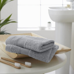 Catherine Lansfield Anti-Bacterial Cotton 30X30Cm Face Cloth Pair Silver Grey - thumbnail 1