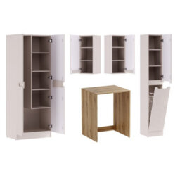 Impact Furniture Washing Machine Cabinet Bathroom Laundry Utility Room Cupboard Storage Set Nova - thumbnail 2