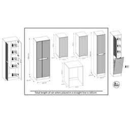 Impact Furniture Washing Machine Cabinet Bathroom Laundry Utility Room Cupboard Storage Set Nova - thumbnail 7