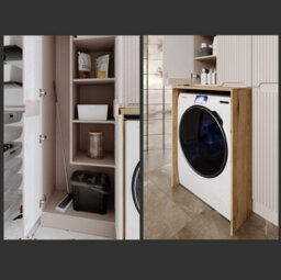 Impact Furniture Washing Machine Cabinet Bathroom Laundry Utility Room Cupboard Storage Set Nova - thumbnail 5