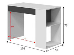 Amos Mann Furniture Alberto Grey And White Desk With Drawer And Shelves - thumbnail 3