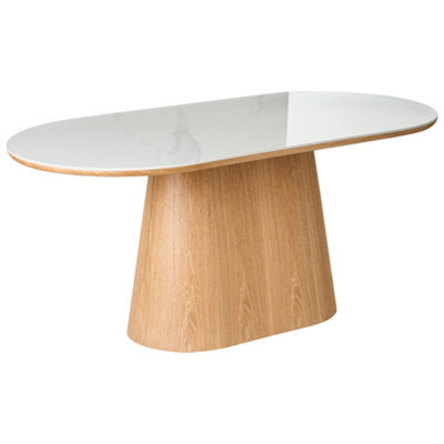 Beliani Dining Table Lockhart Light Ash Wood 180 Cm 90 Cm - image 1
