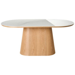 Beliani Dining Table Lockhart Light Ash Wood 180 Cm 90 Cm - thumbnail 4