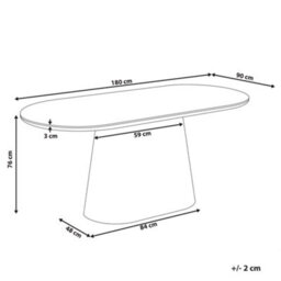 Beliani Dining Table Lockhart Light Ash Wood 180 Cm 90 Cm - thumbnail 3