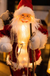 45Cm Red Deluxe In-Lit Standing Santa Claus Figure - Festive Xmas Ornament With 22 Led Lights - thumbnail 7