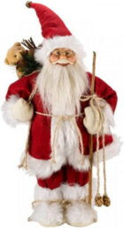 45Cm Red Deluxe In-Lit Standing Santa Claus Figure - Festive Xmas Ornament With 22 Led Lights - thumbnail 4