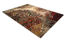 RugsX Wool Carpet Polonia Boho Rosette Red 135X200 Cm - thumbnail 1