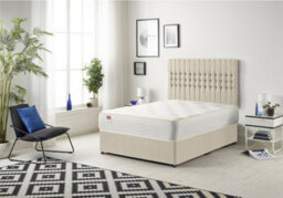 Somnior Beds Somnior Galaxy Tweed Natural 2Ft6 Memory Foam Divan Bed With Mattress & Headboard - Small Single - thumbnail 1
