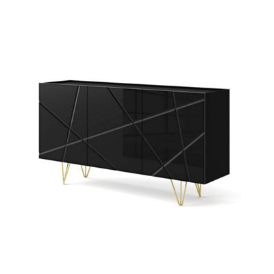 Arte Space Sideboard Cabinet In Black W1600mm X H850mm X D420mm - image 1