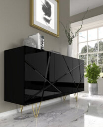 Arte Space Sideboard Cabinet In Black W1600mm X H850mm X D420mm - thumbnail 4