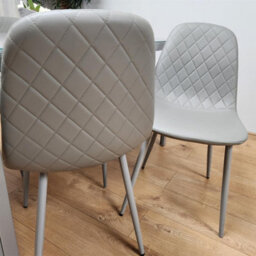 Kosy Koala Modern Rectangle Grey Glass Dining Table Set With 4 Grey Gem Chairs Dining Room Furniture - thumbnail 7