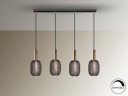 Luminosa Lighting Luminosa Micrón Bar Pendant Ceiling 4 Light Gold, Black Led 3000K - Uk Stock - thumbnail 4