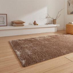 Beige Plain Shaggy 45mm Thick Stain-Resistant Rug For Bedroom, & Dining Room, Easy To Clean Modern Rug-80Cm X 150Cm - thumbnail 4
