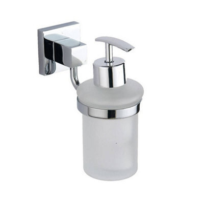 FNX Bathrooms Chrome Soap Dispenser & Holder - Modern Wall Mounted Design Gloss Finish