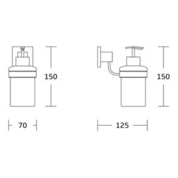 FNX Bathrooms Chrome Soap Dispenser & Holder - Modern Wall Mounted Design Gloss Finish - thumbnail 2