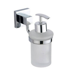 FNX Bathrooms Chrome Soap Dispenser & Holder - Modern Wall Mounted Design Gloss Finish - thumbnail 1