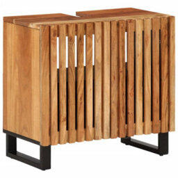 Berkfield Bathroom Sink Cabinet 62X34X58 Cm Solid Wood Acacia - thumbnail 1