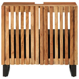 Berkfield Bathroom Sink Cabinet 62X34X58 Cm Solid Wood Acacia - thumbnail 3