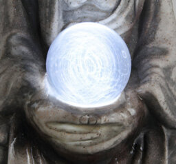 Primrose Buddha And Crystal Ball Water Feature Fountain With Led Lights Indoor Outdoor Use H66Cm - thumbnail 7