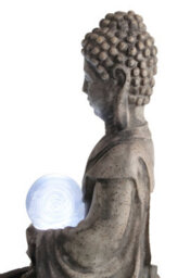 Primrose Buddha And Crystal Ball Water Feature Fountain With Led Lights Indoor Outdoor Use H66Cm - thumbnail 6