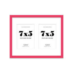 14X11 Inch 2 Opening Photo Collage Frame, Display Two 7X5 Inch Photos, Multi Aperture Family Picture Frame, Bright Pink - thumbnail 2