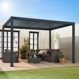 Sweeek - Louvered Pergola Aluminium 4 X 3M Anthracite - Triomphe - thumbnail 9