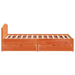 Berkfield Bed Frame Without Mattress Wax Brown 150X200 Cm King Size Solid Wood Pine - thumbnail 7