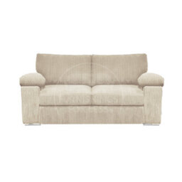 Furnishings For Less UK Delta Fabric Sofa Suite Padded Arms Jumbo Cord 3 And 2 Seater Cream - thumbnail 3