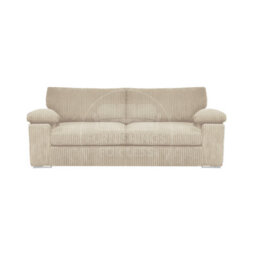 Furnishings For Less UK Delta Fabric Sofa Suite Padded Arms Jumbo Cord 3 And 2 Seater Cream - thumbnail 2