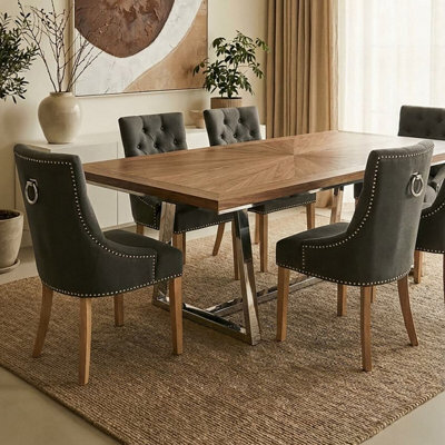Orsina Regents Park Grey Linen Dining Chair - image 1